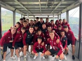 I giocatori dell'Union Chioggia Sottomarina durante il ritiro a Falcade (foto facebook Union Clodiense Chioggia Sottomarina 1971)