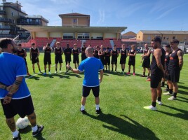 Il Mestre agli ordini di Zecchin durante il raduno estivo (foto facebook A.C. Mestre)