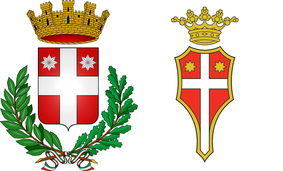 Lo stemma del comune di Treviso e quello del Treviso calcio